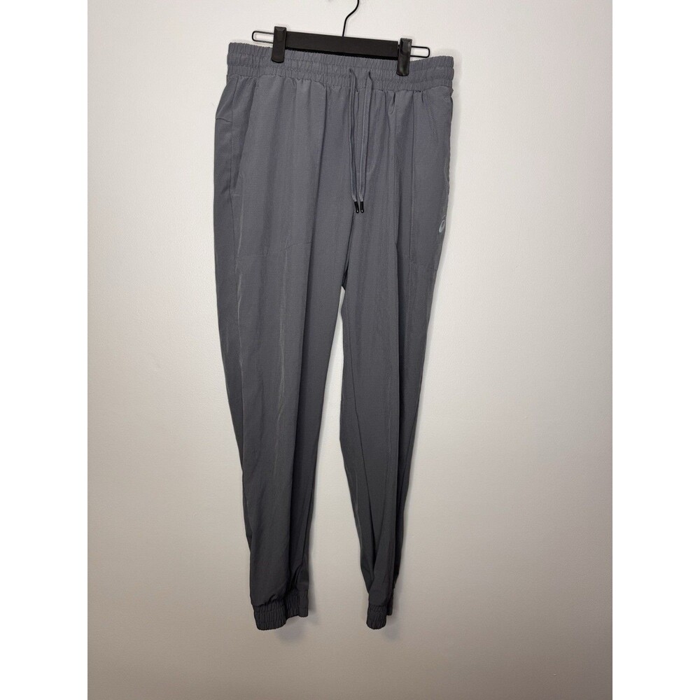 ASICS Men's Jogger Pants Color Blue/grey Size Large Drawstring Athletic Workout